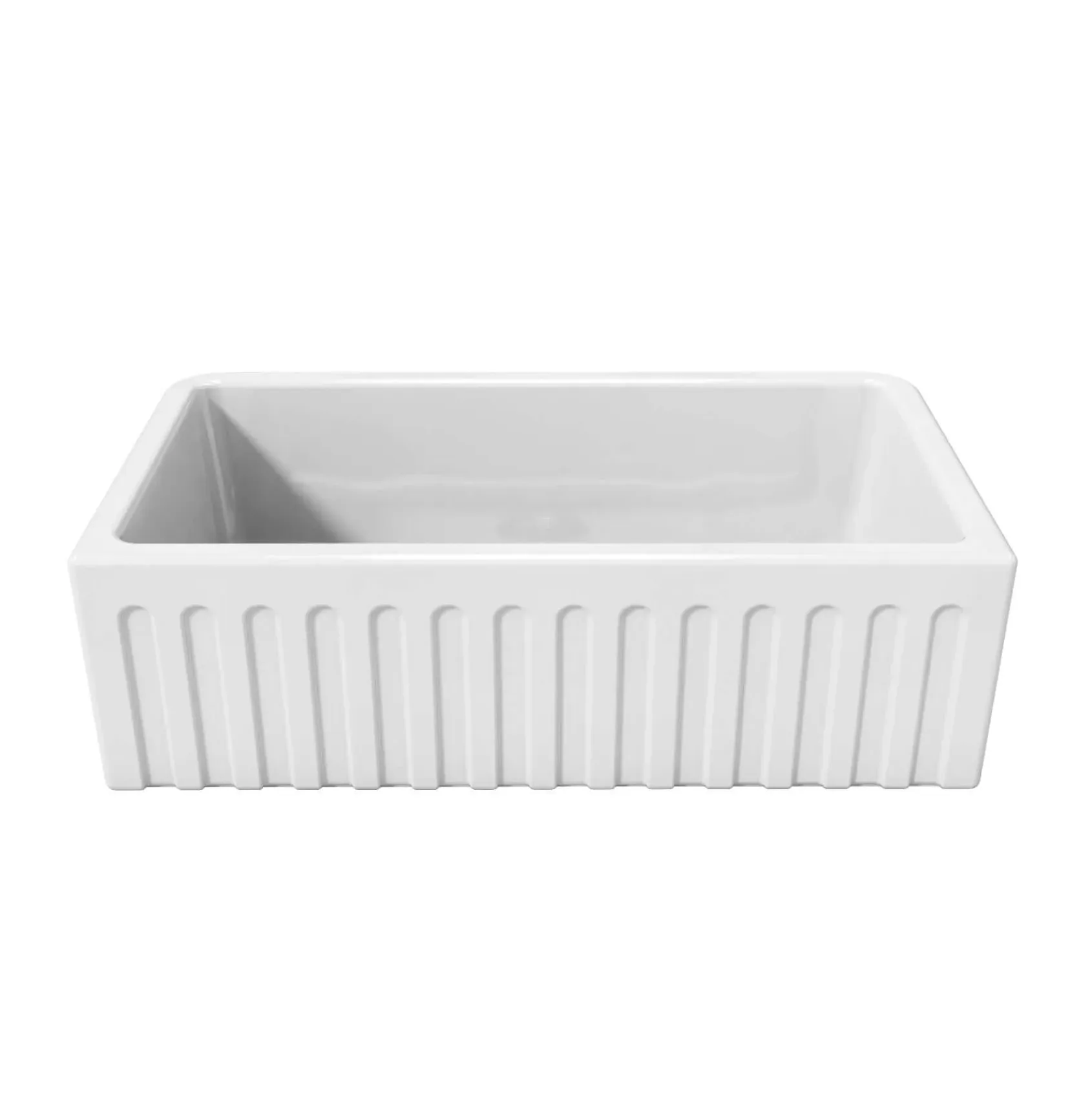Latoscana 33" Fireclay Single Bowl White Farmhouse Apron Sink, Reversible, LFS3318W