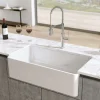 Latoscana 36" Fireclay Single Bowl White Farmhouse Apron Sink, Reversible, LTW3619W