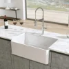 Latoscana 30" Fireclay Single Bowl Reversible Farmhouse Apron Sink, White, LTW3019W