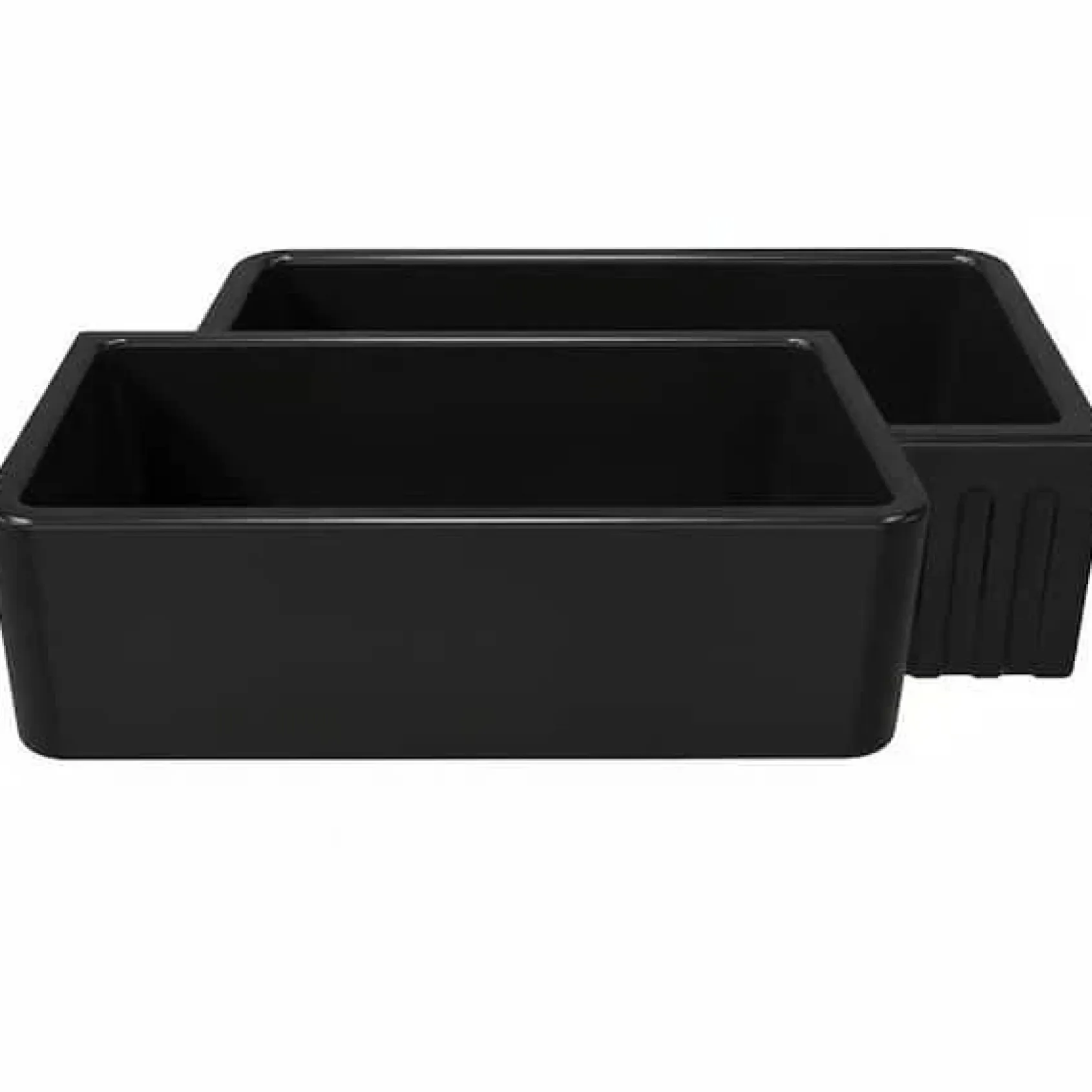 Latoscana 33" Fireclay Single Bowl Black Farmhouse Apron Sink, Reversible, LFS3318B