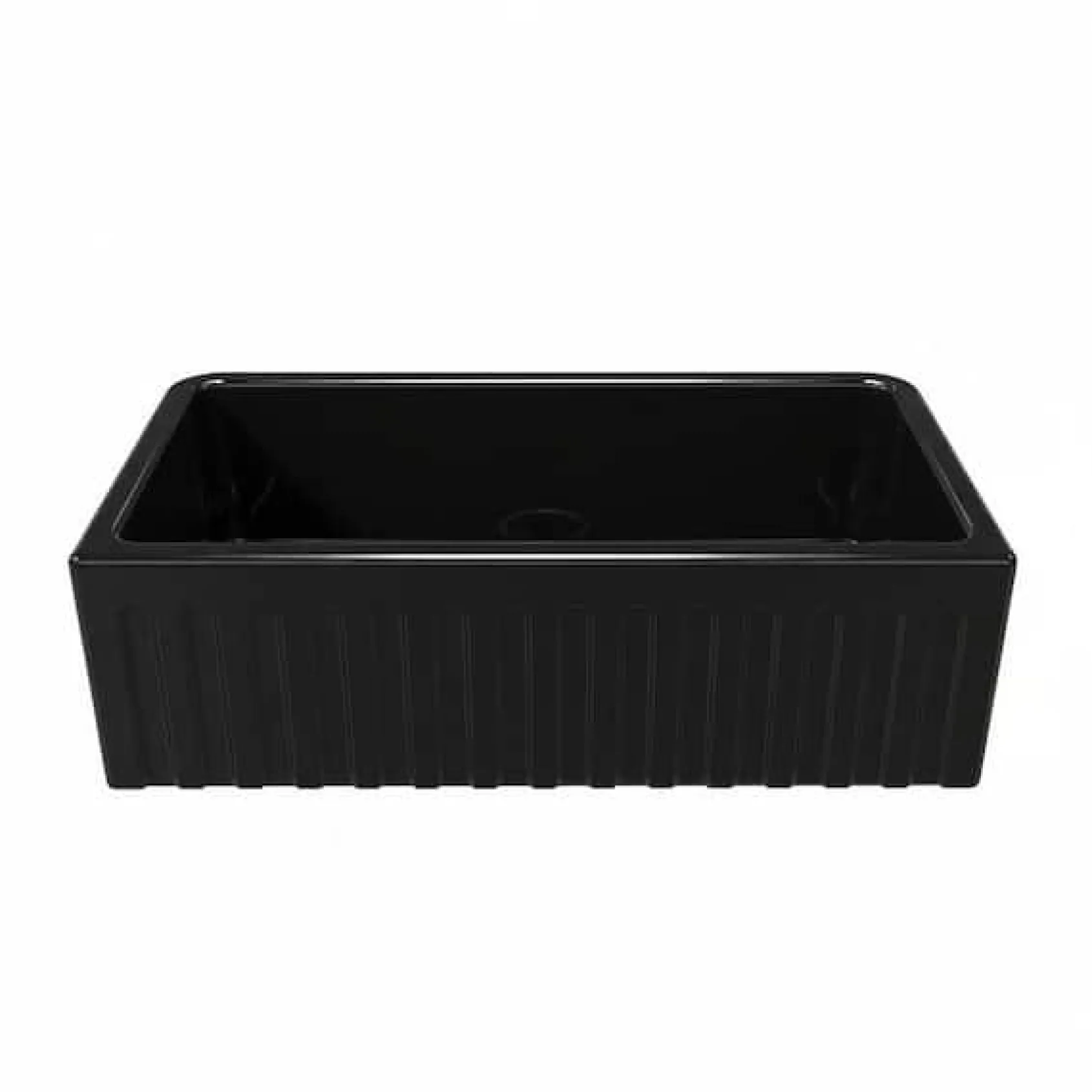 Latoscana 33" Fireclay Single Bowl Black Farmhouse Apron Sink, Reversible, LFS3318B