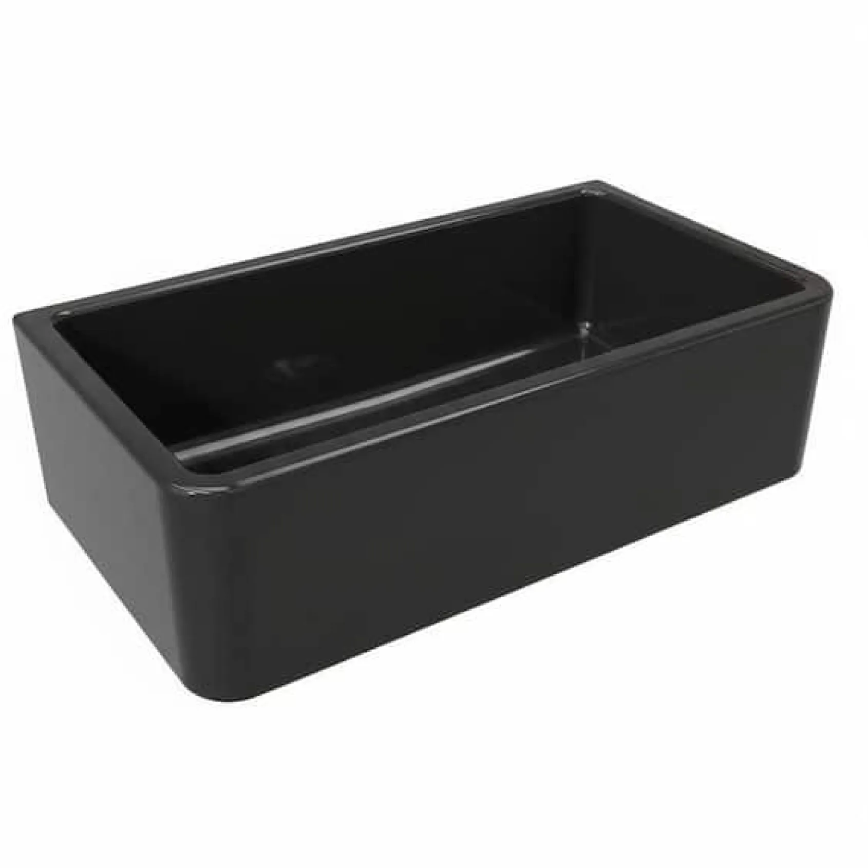Latoscana 33" Fireclay Single Bowl Black Farmhouse Apron Sink, Reversible, LFS3318B