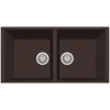 Latoscana Plados 34" Quartz Composite Undermount Double Bowl Kitchen Sink, Brown, AM8620ST-64UG