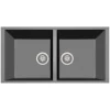 Latoscana Plados 34" Quartz Composite Undermount Double Bowl Kitchen Sink, Titanium, AM8620ST-42UG