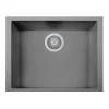 Latoscana Plados 23" Quartz Composite Undermount Single Bowl Kitchen Sink, Silver, ON6010ST-42UG