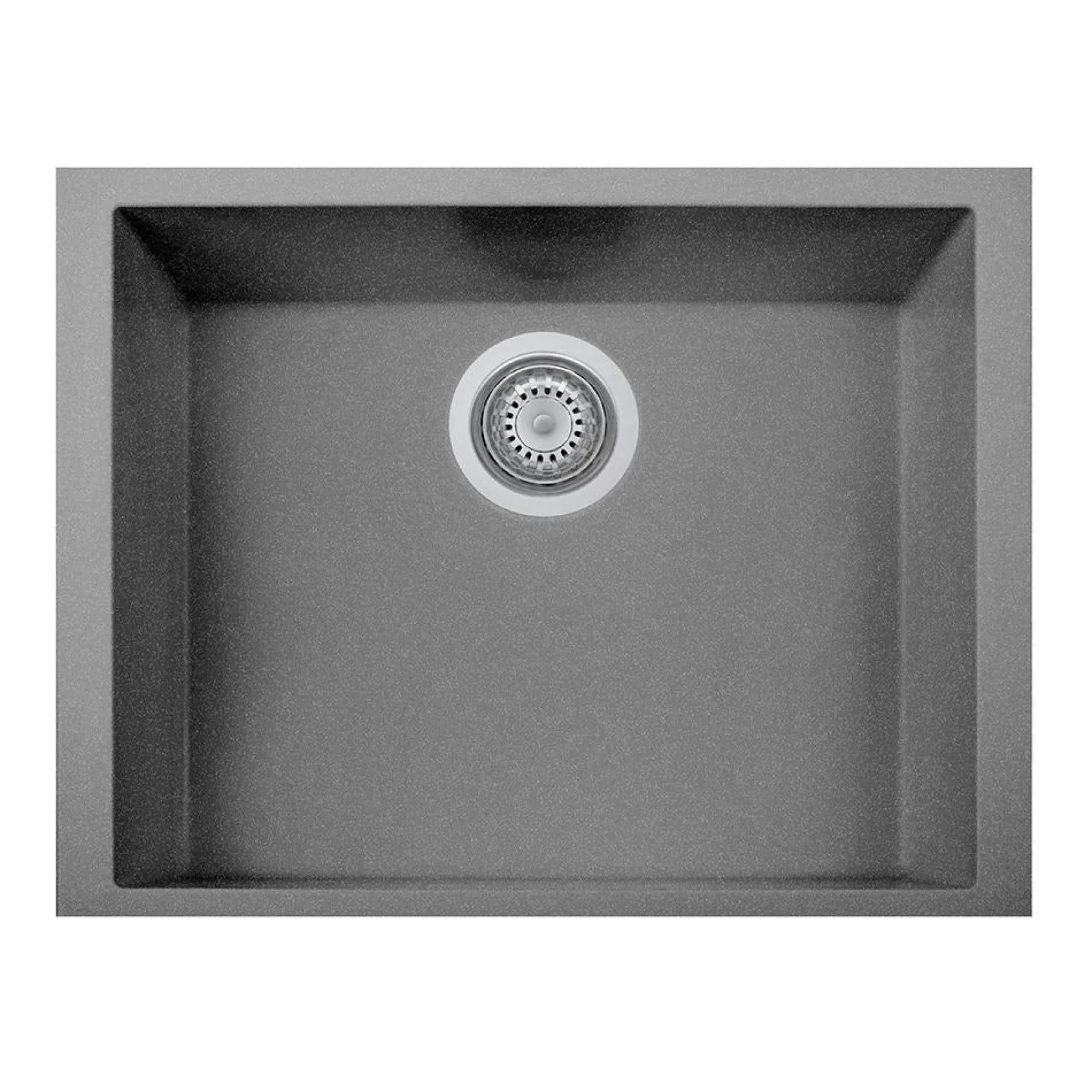 Latoscana Plados 23" Quartz Composite Undermount Single Bowl Kitchen Sink, Silver, ON6010ST-42UG