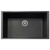 Latoscana Plados 33" Quartz Composite Undermount Single Bowl Kitchen Sink, Black, ON8410ST-44UG
