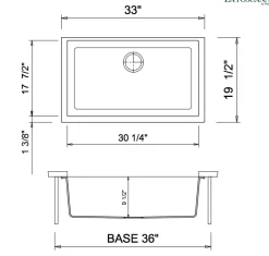 Latoscana Plados 33" Undermount Quartz Composite Kitchen Sink, White, ON8410ST-58UG