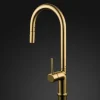 MaestroBath 1.8 GPM Aura Modern ADA Kitchen Faucet With 2 Jets, Brushed Gold, Lead-Free Brass, KIT-AUR-BGL