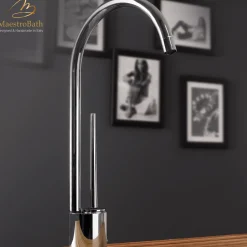 MaestroBath 1.8 GPM Isola Tropic Mod ADA Kitchen Faucet, Chrome, Lead-Free Brass, Polished Chrome, KIT-ISO-CHR