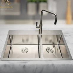 MaestroBath 1.8 GPM Luce Mono Shower ADA Kitchen Faucet, Brushed Nickel, Lead-Free Brass, KIT-LUC-BNI