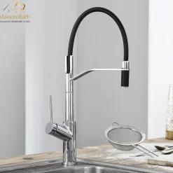 MaestroBath 1.8 GPM Raffinato Mono ADA Kitchen Faucet, Chrome, Lead-Free Brass, Polished Chrome, KIT-RAF-CHR
