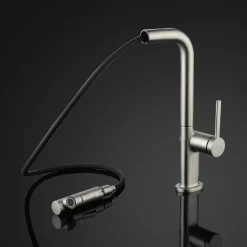 MaestroBath 1.8 GPM Rosa Modern ADA Kitchen Faucet With 2 Jets, Brushed Nickel, Lead-Free Brass, KIT-ROS-BNI