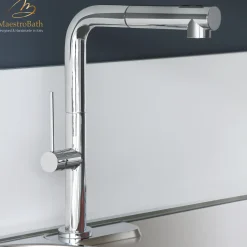 MaestroBath 1.8 GPM Usignolo ADA Kitchen Faucet, Brushed Nickel, Lead-Free Brass, KIT-USI-BNI