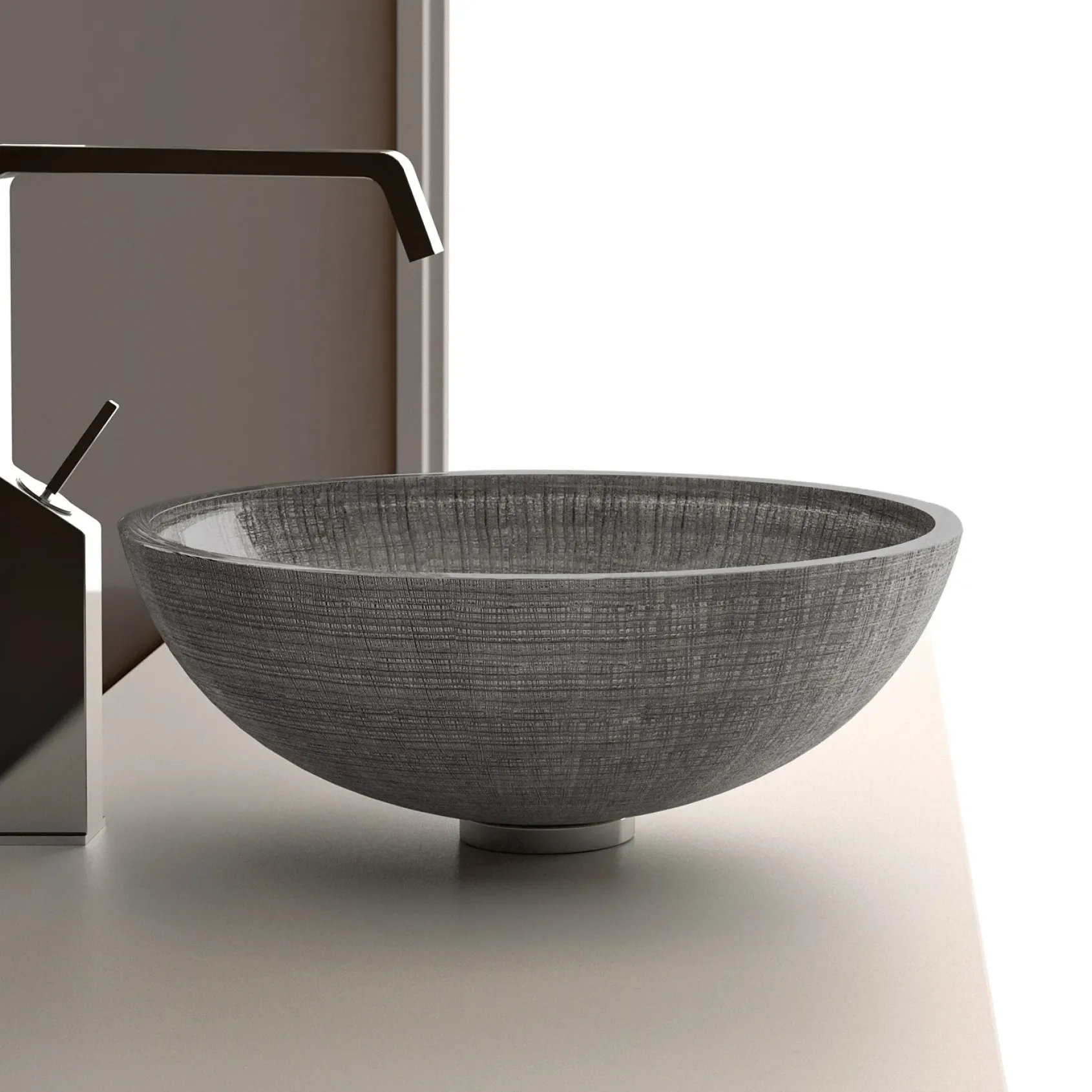 MaestroBath 17" Monarca Glass Vessel ADA Oval Bathroom Sink, Silver and Black, Crystal, Glossy Silver Black, ATE-MON-SLB