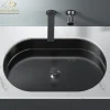 MaestroBath 15" Raggio Modern Oval Under-Mount ADA Rectangle Bathroom Sink, Gun Metal, Stainless Steel, STN-RAG-GUM