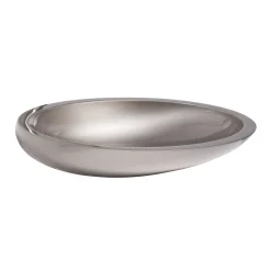 MaestroBath 16" Vetro Cigno Max Vessel ADA Oval Bathroom Sink, Platinum, Resin and Glass, VET-CIM-PLA