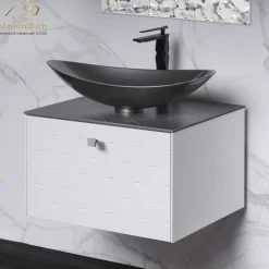 MaestroBath Sogno Modern Bathroom Vanity, White, 24", Wood, VAN-SGN24-WHT