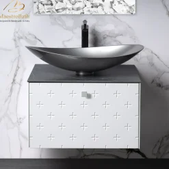 MaestroBath Sogno Modern Bathroom Vanity, White, 24", Wood, VAN-SGN24-WHT