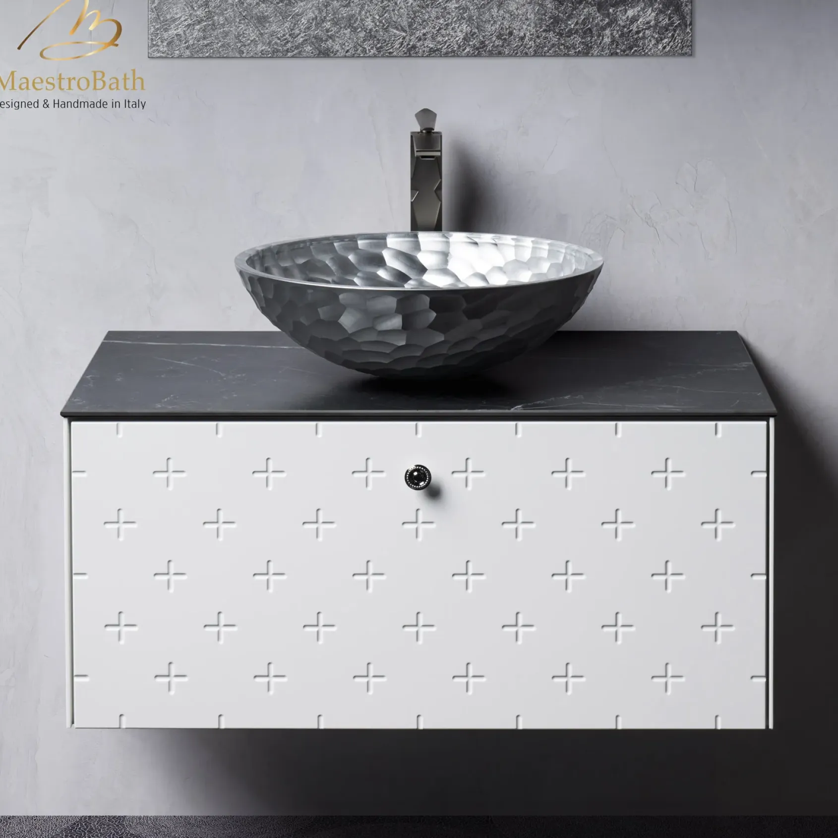 MaestroBath Sogno Modern Bathroom Vanity, White, 32, Wood, VAN-SGN32-WHT