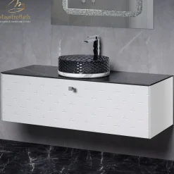 MaestroBath Sogno Modern Bathroom Vanity, White, 48", Wood, VAN-SGN48-WHT