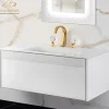 MaestroBath Splendore Modern 40" Single Bathroom Vanity, Wood and Murano Crystals, White, VAN-SPL40-WHW
