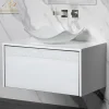 MaestroBath Splendore Modern Single Bathroom Vanity 32", Durable Wood and Murano Crystals, White, VAN-SPL32-WHW