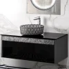 MaestroBath Splendore Modern Single Bathroom Vanity 40", Durable Wood and Murano Crystals, Grey and Black, VAN-SPL40-GRB