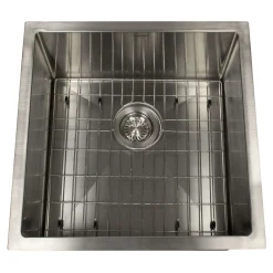 Nantucket Sinks All Weather 19" Square 316 Marine Grade Stainless Steel Workstation Bar/Kitchen Sink with Accessories, 16 Gauge, AW1919-16