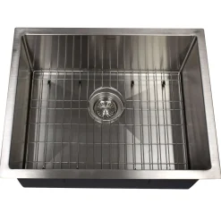 Nantucket Sinks All Weather 23" Undermount 316 Marine Grade Stainless Steel Kitchen Sink with Accessories, 16 Gauge, AW2318-16