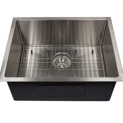 Nantucket Sinks All Weather 23" Undermount 316 Marine Grade Stainless Steel Kitchen Sink with Accessories, 16 Gauge, AW2318-16