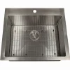 Nantucket Sinks All Weather 25" Drop In/Topmount 316 Marine Grade Stainless Steel Kitchen Sink with Accessories, 16 Gauge, AW2522-16