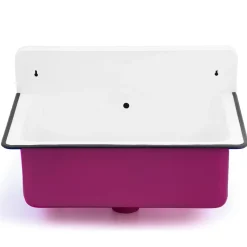 Nantucket Sinks Anchor 19.5" x 14" Irregular Wallmount Iron Bathroom Sink with Accessories, White/White, NS-ACBS20OF-PNKW