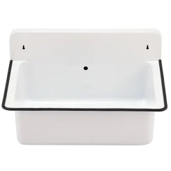 Nantucket Sinks Anchor 19.5" x 14" Irregular Wallmount Iron Bathroom Sink with Accessories, White/White, NS-ACBS20OF-WW