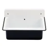 Nantucket Sinks Anchor 19.5" x 14" Irregular Wallmount Iron Bathroom Sink with Accessories, Black/White, NS-ACBS20OF-BLKW