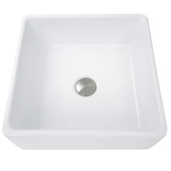Nantucket Sinks Brant Point 15" Ceramic Bathroom Vessel Sink, White, NSV107A