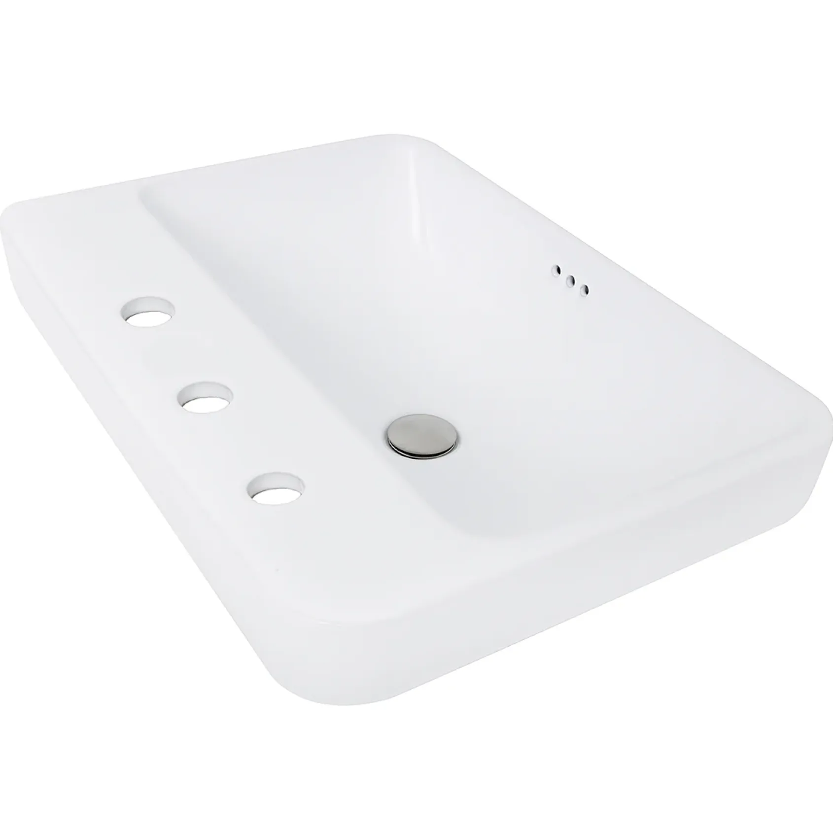 Nantucket Sinks Brant Point 23" Ceramic Bathroom Sink, White, DI-2317-R8