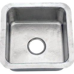 Nantucket Sinks Brightwork Home 17" Square Stainless Steel Bar/Prep Sink with Accessories, 18 Gauge, SQRS-7MF