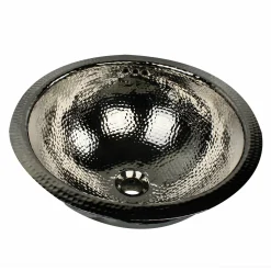 Nantucket Sinks Brightwork Home 13" Nickel Plated Brass Bathroom Sink, Silver, RON-OF