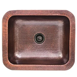 Nantucket Sinks Brightwork Home 17" Rectangle Copper Bar/Prep Sink with Accessories, 16 Gauge, REHC-2.5
