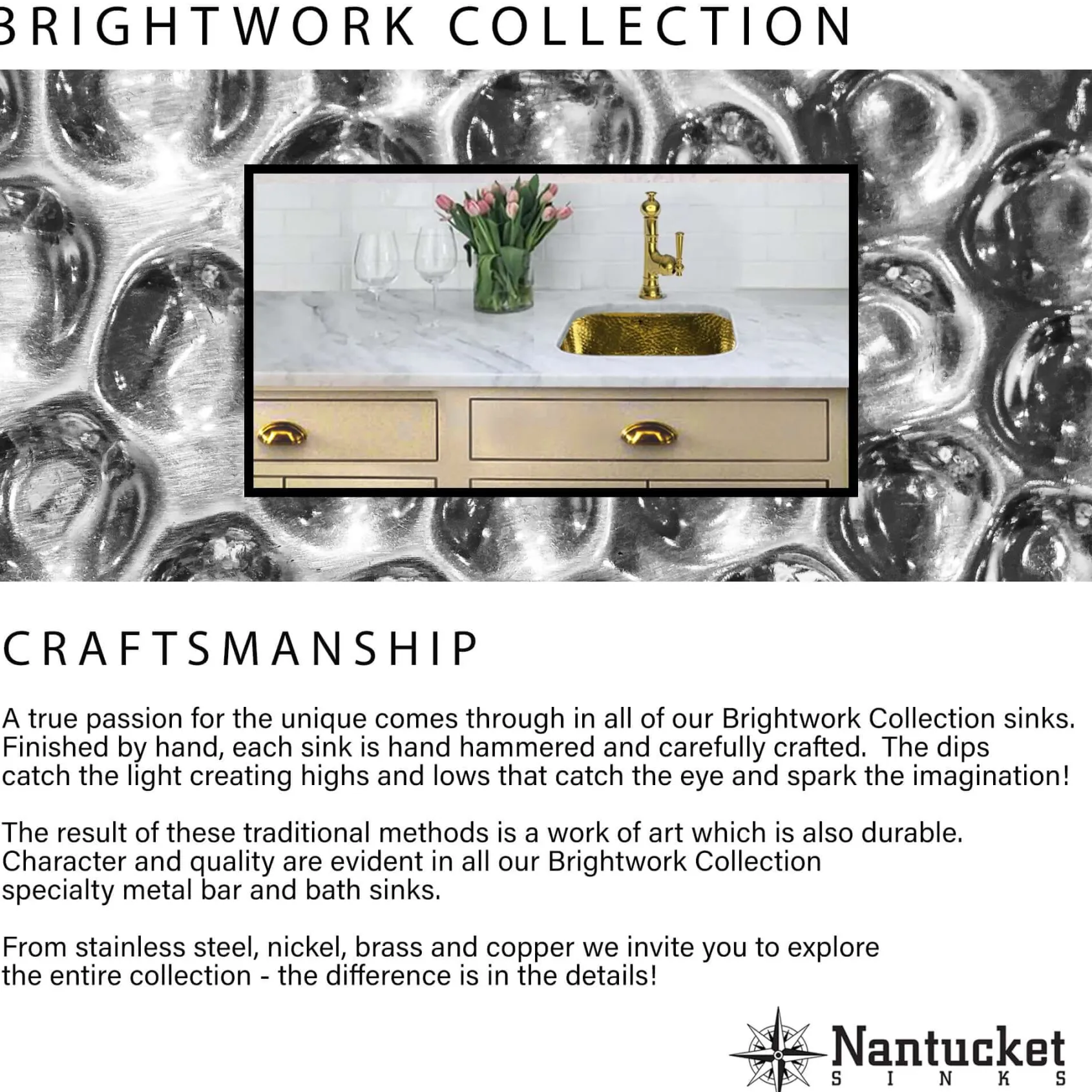 Nantucket Sinks Brightwork Home 15" Round Brass Bar/Kitchen Sink, RS15-UB