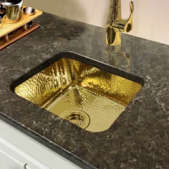 Nantucket Sinks Brightwork Home 17" Brass Bar Sink, SQRB-7