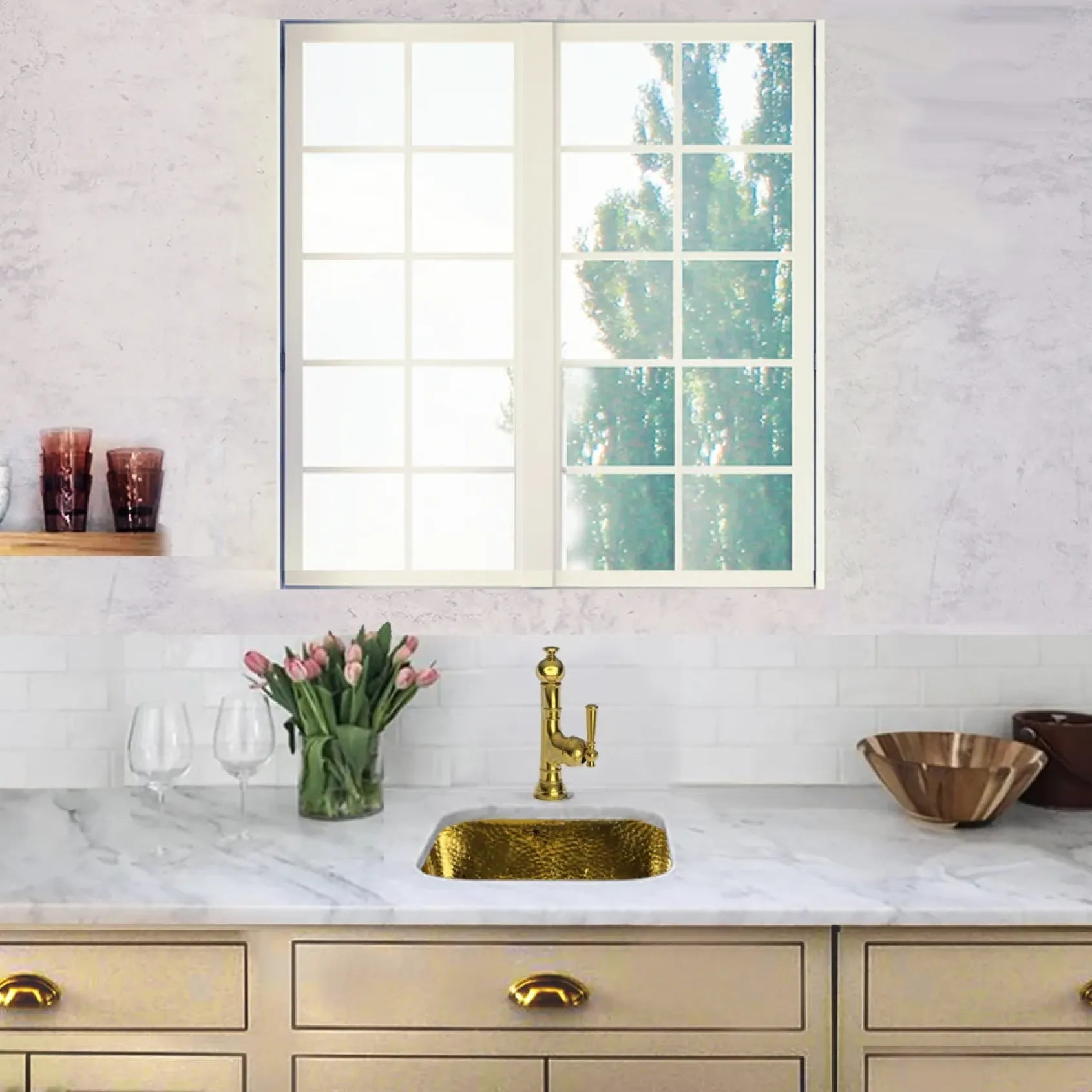 Nantucket Sinks Brightwork Home 17" Brass Bar Sink, SQRB-7