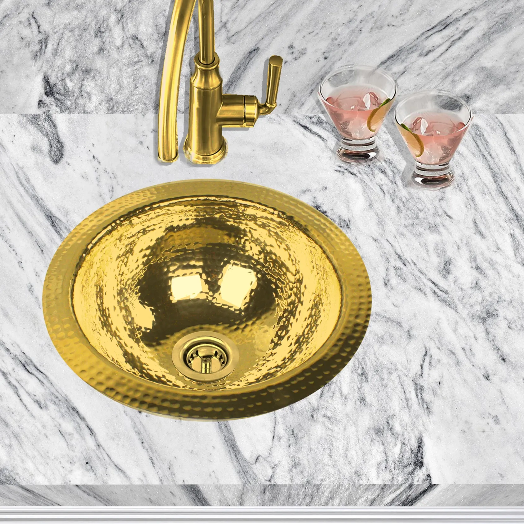 Nantucket Sinks Brightwork Home 13" Brass Bar Sink, Polished, ROB