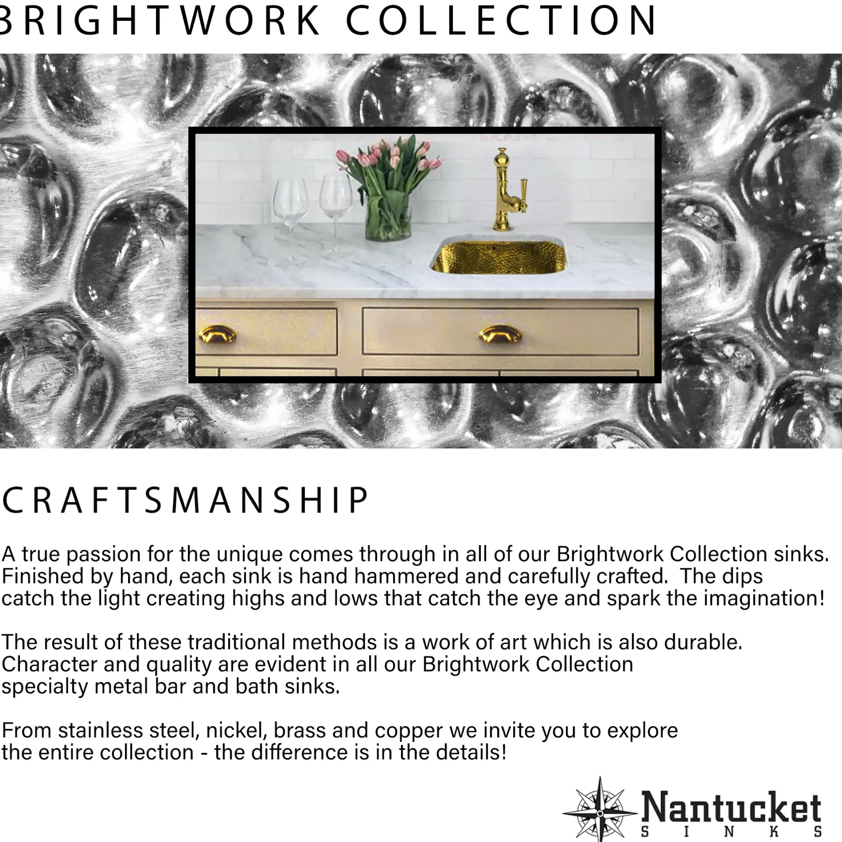 Nantucket Sinks Brightwork Home 13" Brass Bar Sink, Polished, ROB