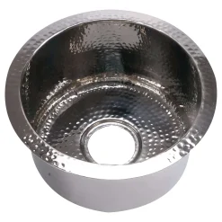 Nantucket Sinks Brightwork Home 15" Round Stainless Steel Bar/Kitchen Sink, 18 Gauge, RS15-SS