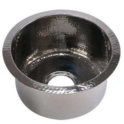 Nantucket Sinks Brightwork Home 15" Round Stainless Steel Bar/Kitchen Sink, 18 Gauge, RS15-SS