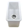 Nantucket Sinks Cape 9" Rectangle Fireclay Bar/Kitchen Sink with Accessories, White, CAPE189