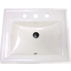 Nantucket Sinks Great Point 23" x 18.25" x 8.75" Rectangular Drop In/Topmount Ceramic - Vitreous China Bathroom Sink, Bisque, DI-2418-R8-Bisque