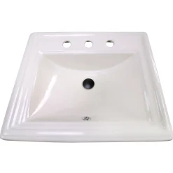 Nantucket Sinks Great Point 23" x 18.25" x 8.75" Rectangular Drop In/Topmount Ceramic - Vitreous China Bathroom Sink, Bisque, DI-2418-R8-Bisque
